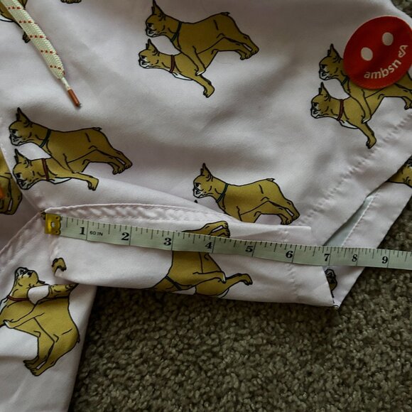 AMBSN Light Pink Bulldog Print Drawstring Shorts Size Small - Picture 9 of 9